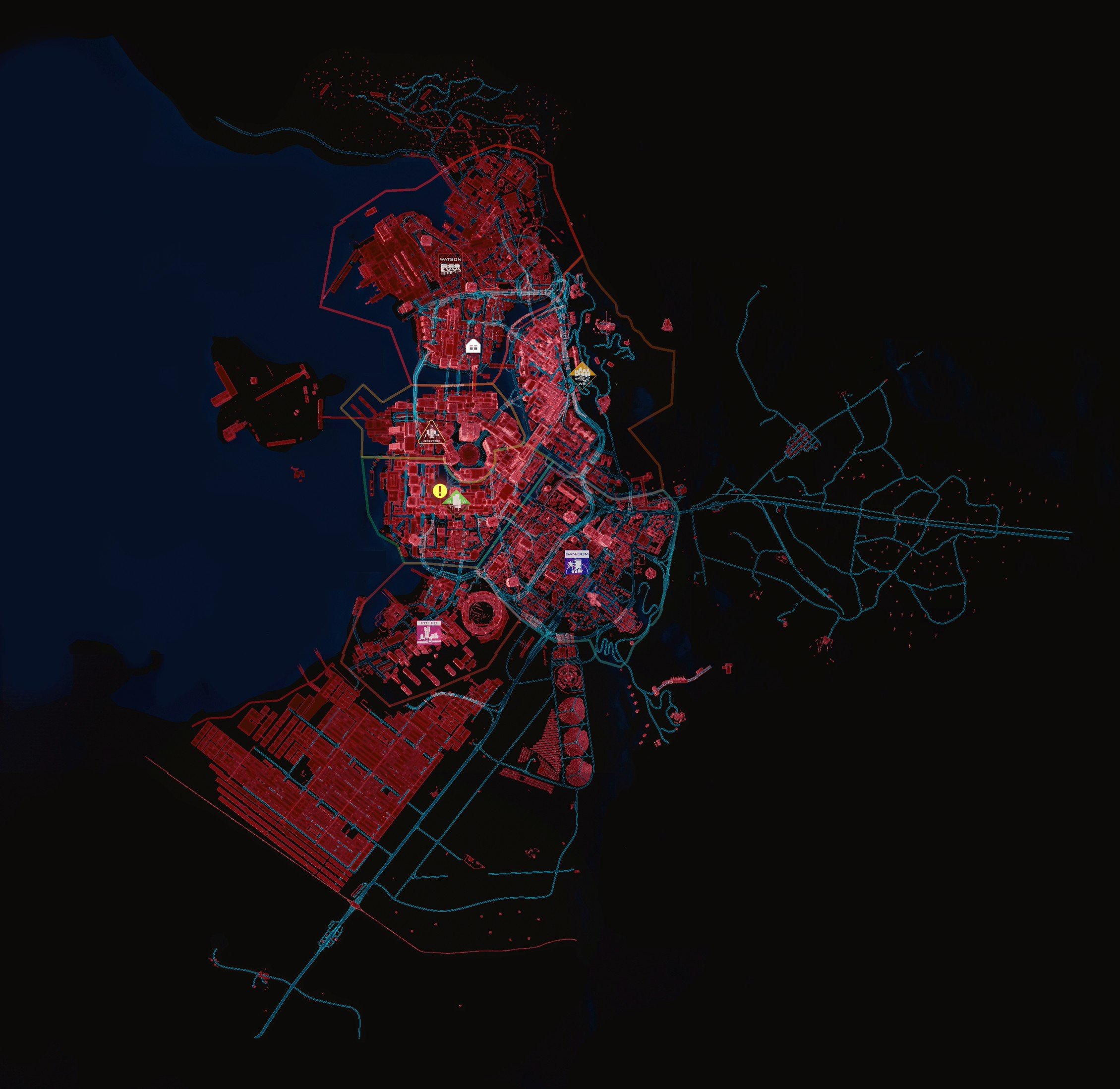 Cyberpunk night city map фото 33