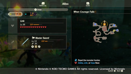 When Courage Fails objective - Hyrule Warriors: Age of Calamity