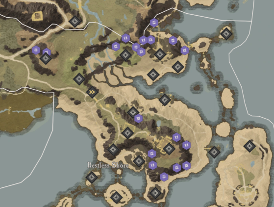 Shockspire Locations in Restless Shore. - New World