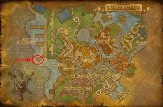 Location of the boat leading to the Shores of Awakening in Stormwind - World of Warcraft