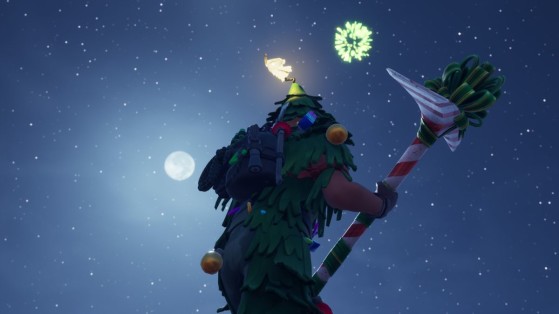Light frozen fireworks in different locations in Fortnite
