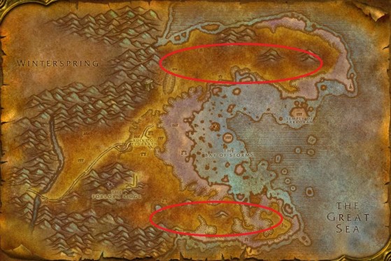 Location of Mosshoof Coursers in Azshara - World of Warcraft: Classic