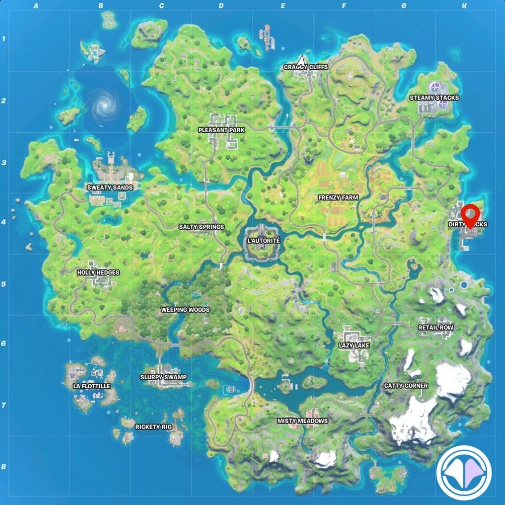 Map Fortnite Saison 3 Fortnite Season 3 Week 10 Challenges: Dirty Docks shipping containers