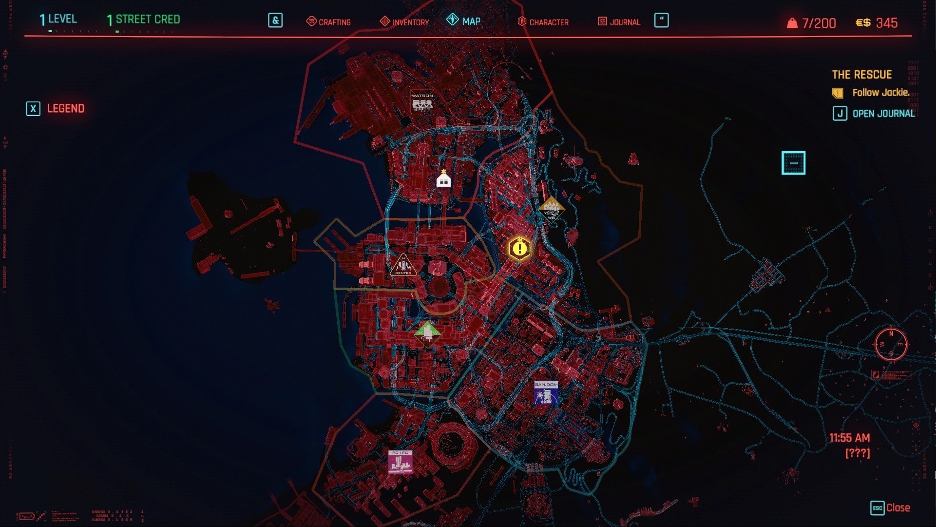 cyberpunk 2077 map