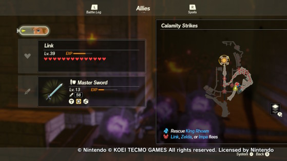 The first objective in the Calamity Strikes mission. - Hyrule Warriors: Age of Calamity