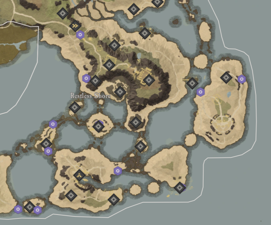 Lifejewel Locations in Restless Shore. - New World