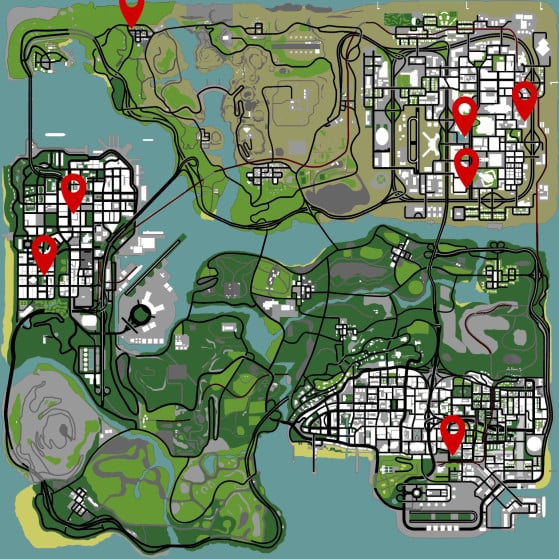 Katana Locations - GTA: San Andreas