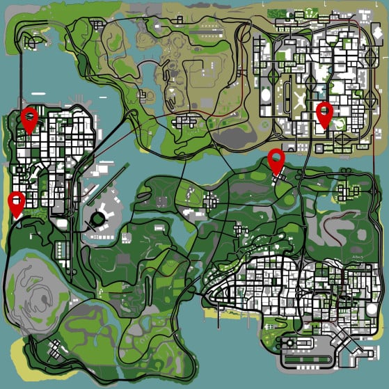Satchel Charges Locations - GTA: San Andreas