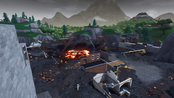 Fortnite: end of season 8 event, exit of the shed, eruption