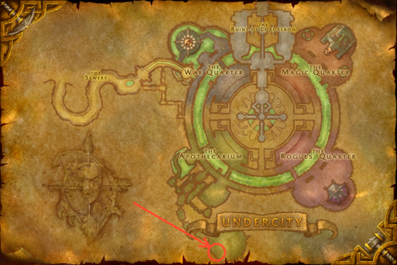 Location of Kurden Bloodclaw in Undercity - World of Warcraft: Classic
