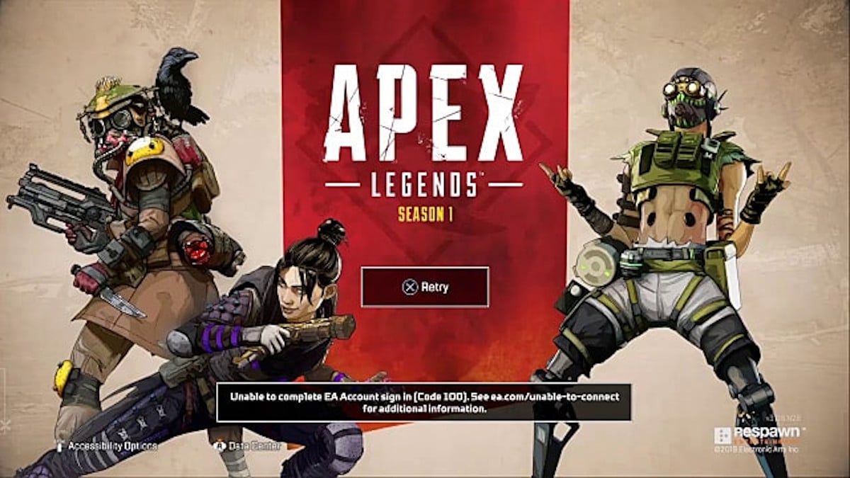 aanplakbiljet Verslaving Afleiding Apex Legends: EA sign in code 100 on PS4, Xbox, and PC - Millenium