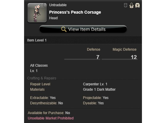 Princess's Peach Corsage - Final Fantasy XIV