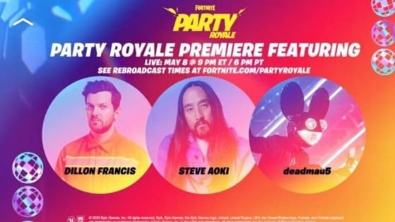 Fortnite: Party Royale concert featuring Dillon Francis, Steve Aoki, and deadmau5