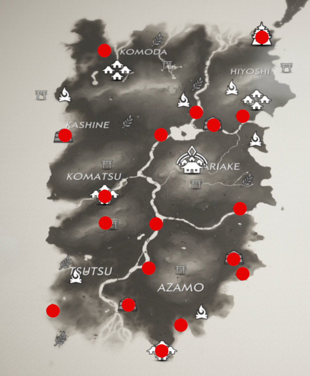 Outposts locations Ghost of Tsushima Mongol outposts locations and occupied zones Millenium