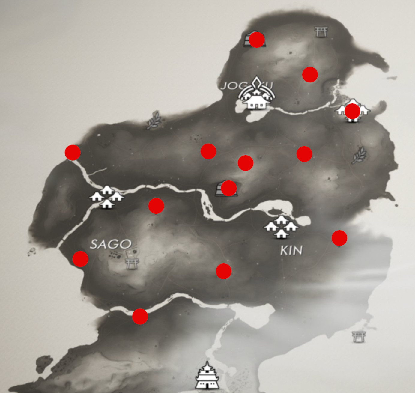 Outposts locations Ghost of Tsushima Mongol outposts locations and occupied zones Millenium