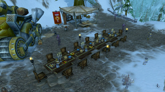The Alliance banquet, in front of Ironforge - World of Warcraft: Classic