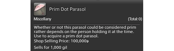 FFXIV 5.4 How to get Prim Dot Parasol - Final Fantasy XIV