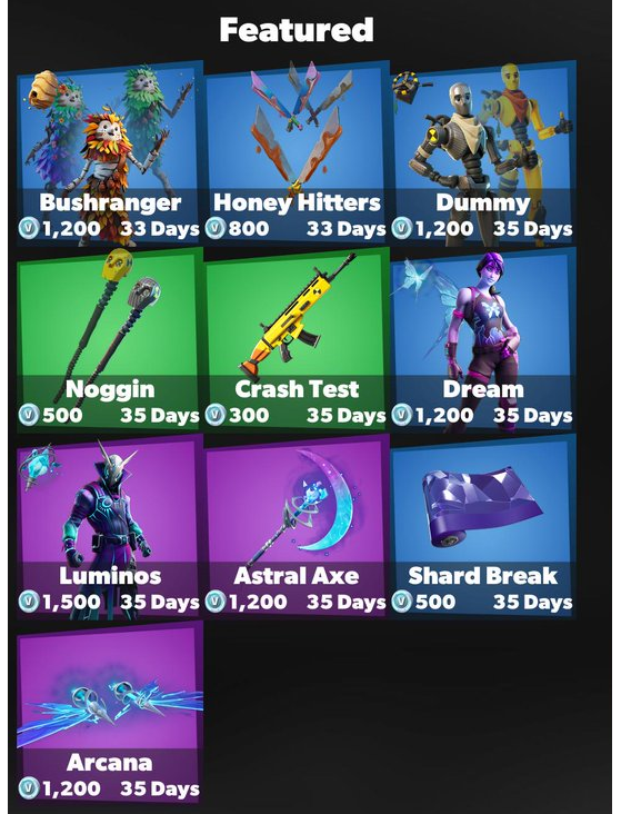 December 26 Featured Items - Fortnite