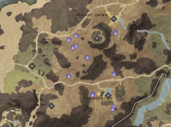 Dragonglory Locations in Monarch's Bluffs - New World