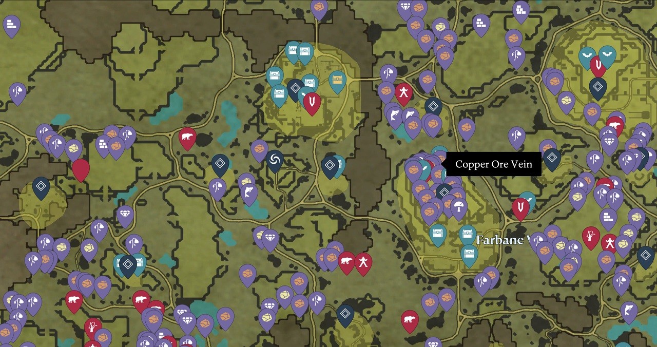 V Rising interactive map Resources, bosses, chests... Where to find