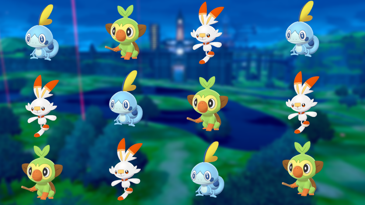 Pokemon Sword & Shield / Galar Starters / Shiny Grookey Sobble 