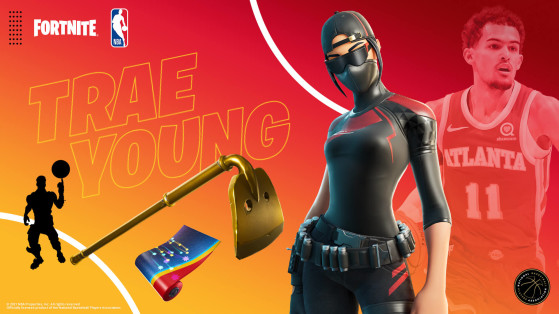 Scarlet Commander Outfit, Gold Digger Pickaxe, Happy Stars Wrap, and Baller Emote - Fortnite