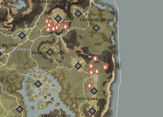 Ironwood Locations in Reekwater. - New World