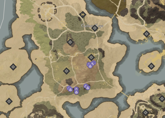 Scorchstone Locations in Cutlass Keys. - New World