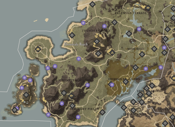 Lifemoth Locations in Ebonscale Reach - New World