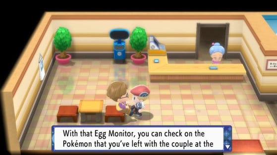 Get the Egg Monitor app from this man inside the Nursery. - Pokémon Brilliant Diamond & Shining Pearl
