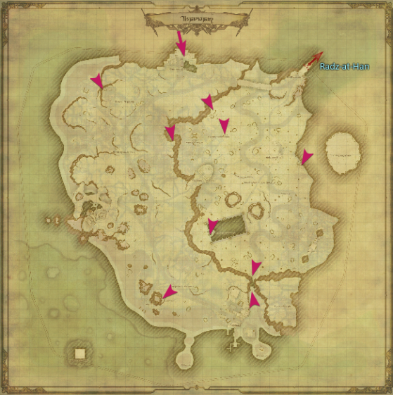 FFXIV Thavnair Aether Currents Map - Final Fantasy XIV