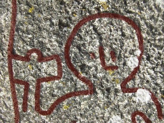 Detail of the depiction of Thor on the Altuna (Uppland) runestone circa 1161 - God of War: Ragnarok