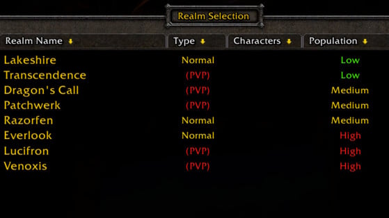 WoW Classic: New Server Population Display System
