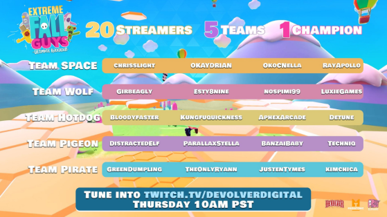 Extreme Fall Guys: A competition between 20 streamers organized by Devolver