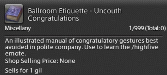 FFXIV 5.31 Ballroom Etiquette Uncouth Congratulations, Highfive Emote - Final Fantasy XIV