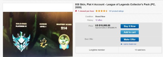 The seller is asking for a tidy sum indeed. - League of Legends