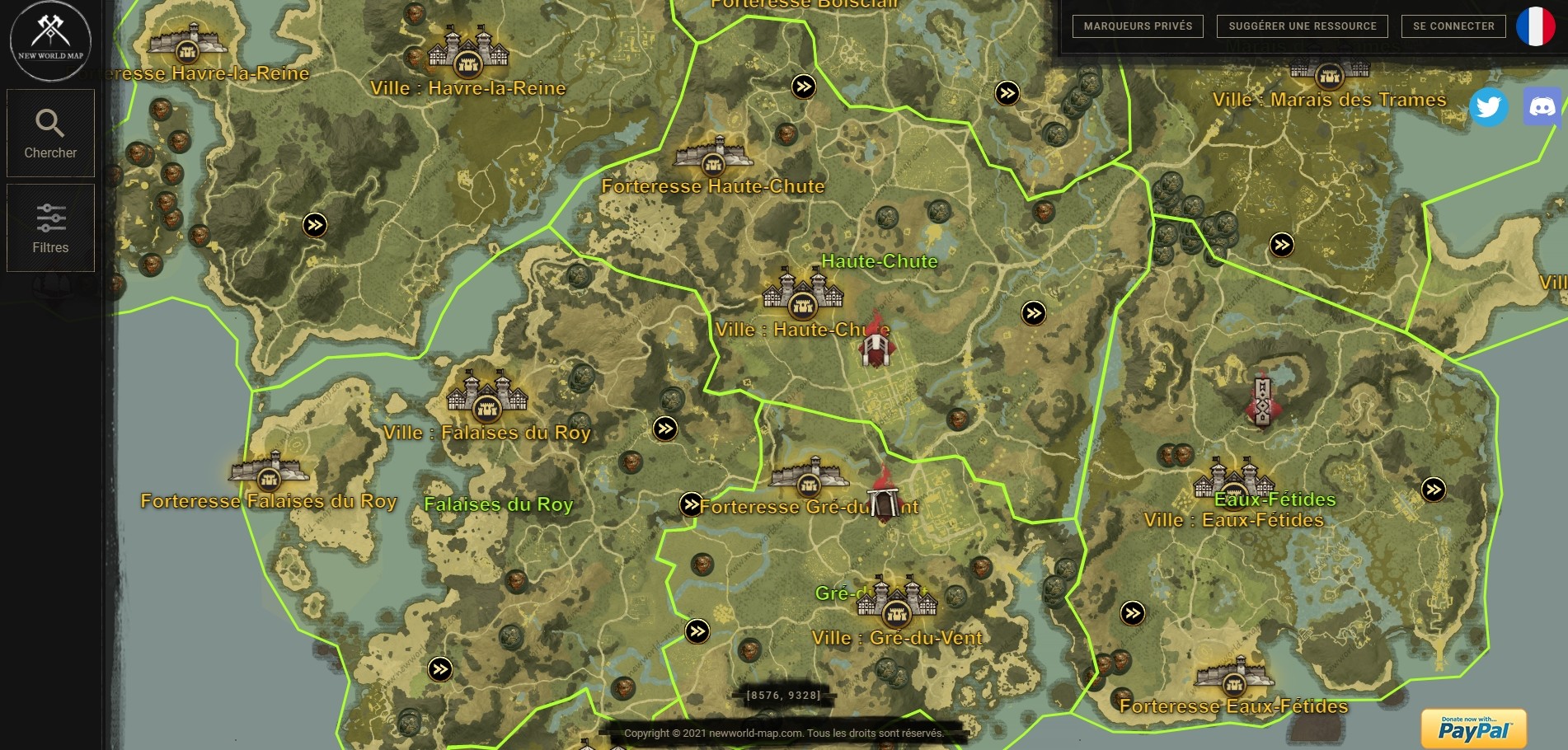 New World Interactive map of resources Millenium
