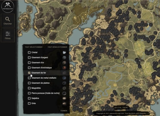 New World Interactive Map